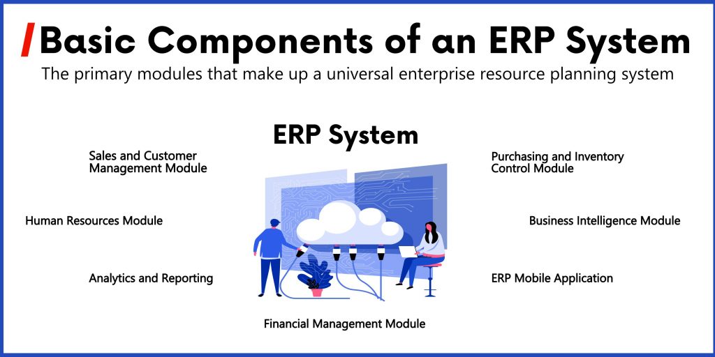 Diagram of basic ERP system components