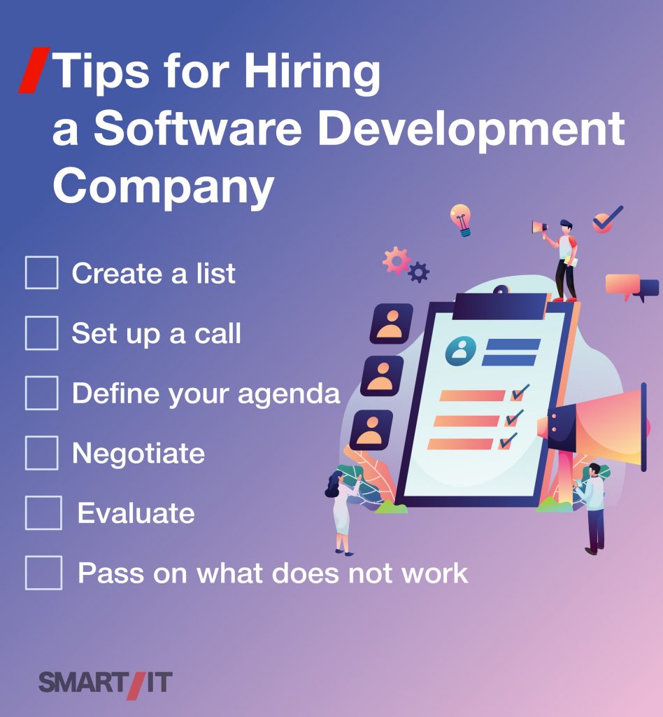 Checklist of tips for hiring a software development company 